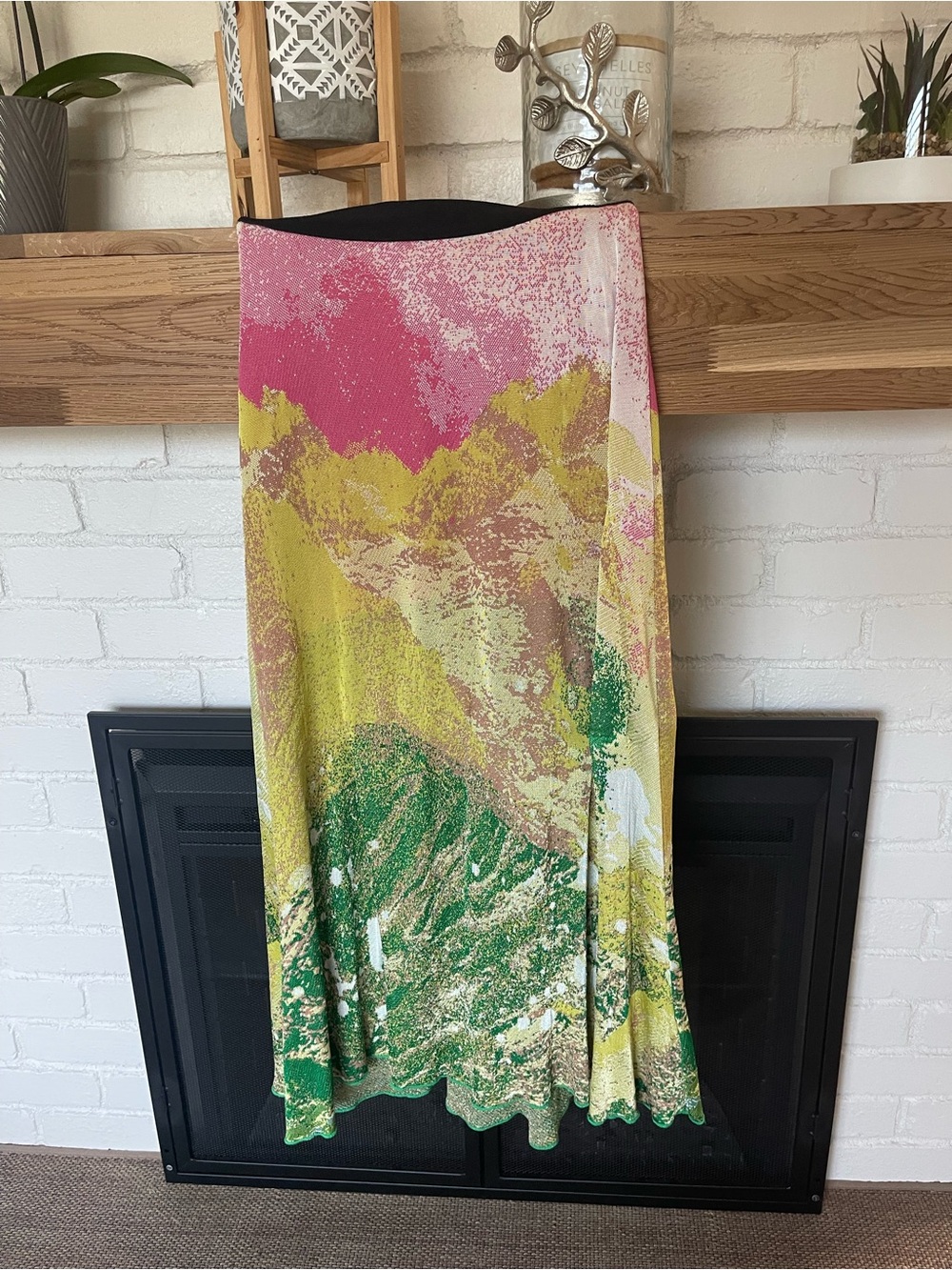 Aldo Martins Multicolor Abstract Print Maxi Skirt - Pink, Yellow, Green